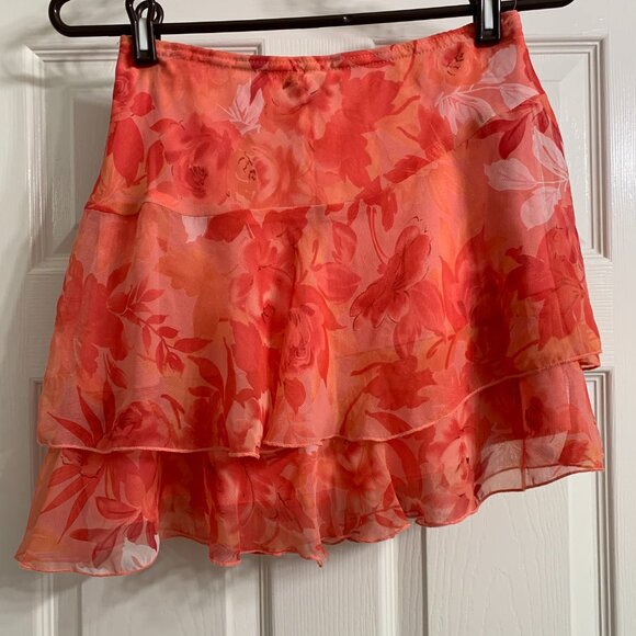 Wrapper Brand Women's Orange Floral Skirt, Size Small - Picture 1 of 3